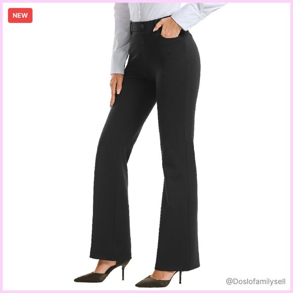 Bootcut Dress Pants Pull On Stretch Work Office Professional Business Casual